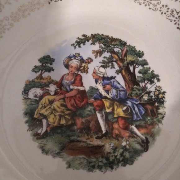 Cronin China Co. Dancing Colonial Couple Coupe Sou - Picture 1 of 3